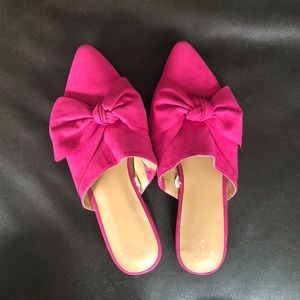 A New Day Pink Mules - bow suede 🎀